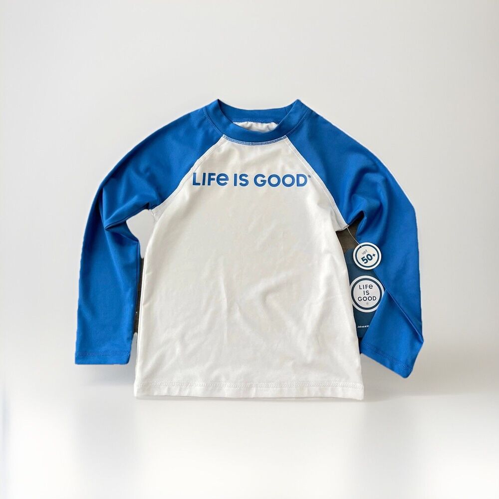 Life Is Good Boys Swim Top RashGuard Size 4 NWT Long Sleeve